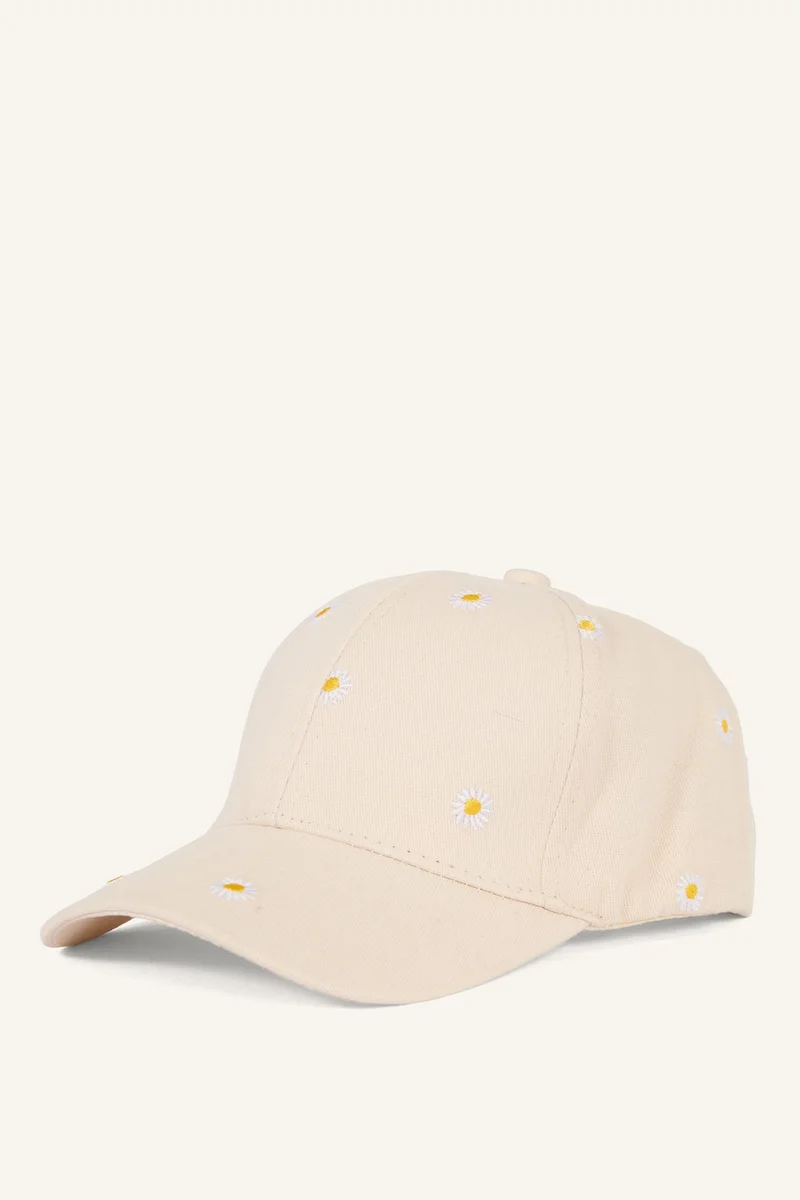 Defacto Girl Daisy Embroidered Cotton Cap