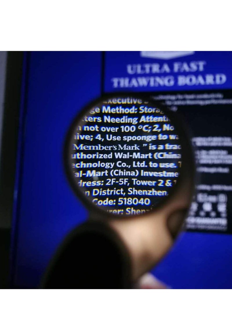 Light Magnifying Glass, Luminous Magnifying Glass, Pocket Magnifying Glass 5x Small Handheld Folding, Suitable for Money Viewing, Hobbies, And Travel - Diameter 45mm - Image 3