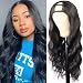 Amella Hair 150% Density U Part Wig Human Hair Brazilian Remy Long Body Wave Human Hair Wigs for Black Women Glueless Natural Black None Lace Front Wig with Middle Part(24inch,Body Wave) - Image 2