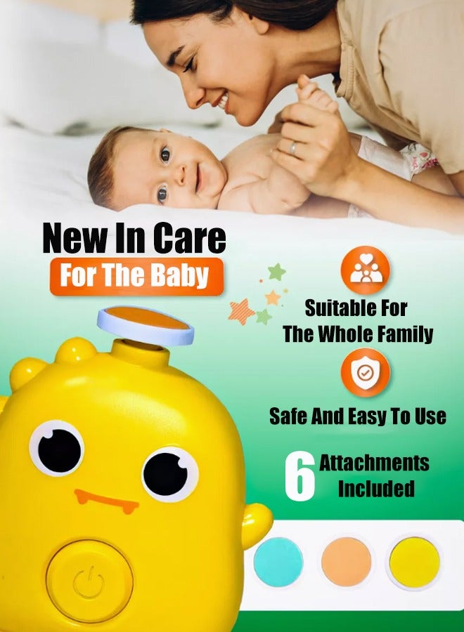 Electric Nail Trimmer, Baby Nail File, Safe + Easy Baby Nail File for Newborns, Infants & Toddlers, 6 Grinding Heads, Low Noise Newborn Nail File and Baby Nail Buffer, Gentle Nail Care Baby Nail Grooming Care Kit for Newborn Infant Toddler Toes Fingernails  - Image 2