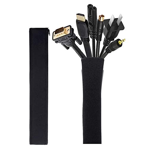 JOTO Cable Management Sleeve 19-20 inch Flexible Cable Sleeve Wrap Cover Organizer, 2 Piece - Image 1