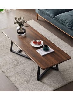 AGD Versatile large rectangular living room coffee table with black metal frame  - Image 1
