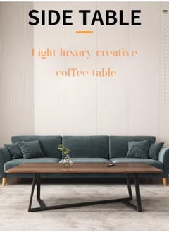 AGD Versatile large rectangular living room coffee table with black metal frame  - Image 5