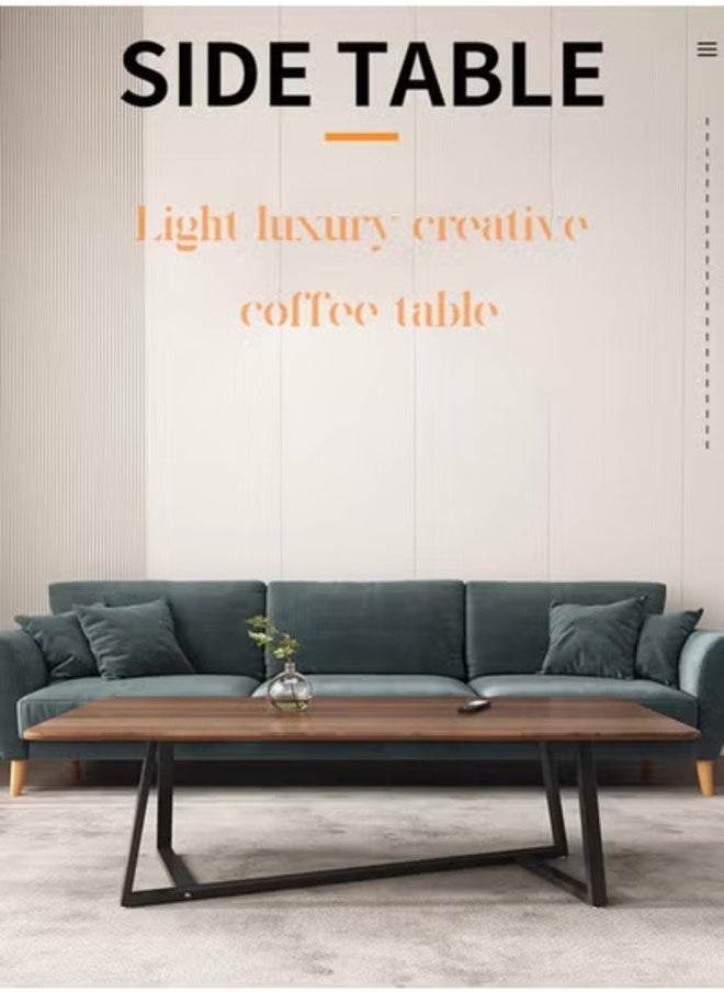 AGD Versatile large rectangular living room coffee table with black metal frame  - Image 5