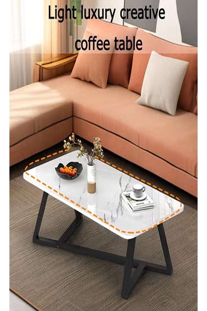 AGD Versatile large rectangular living room coffee table with black metal frame  - Image 3