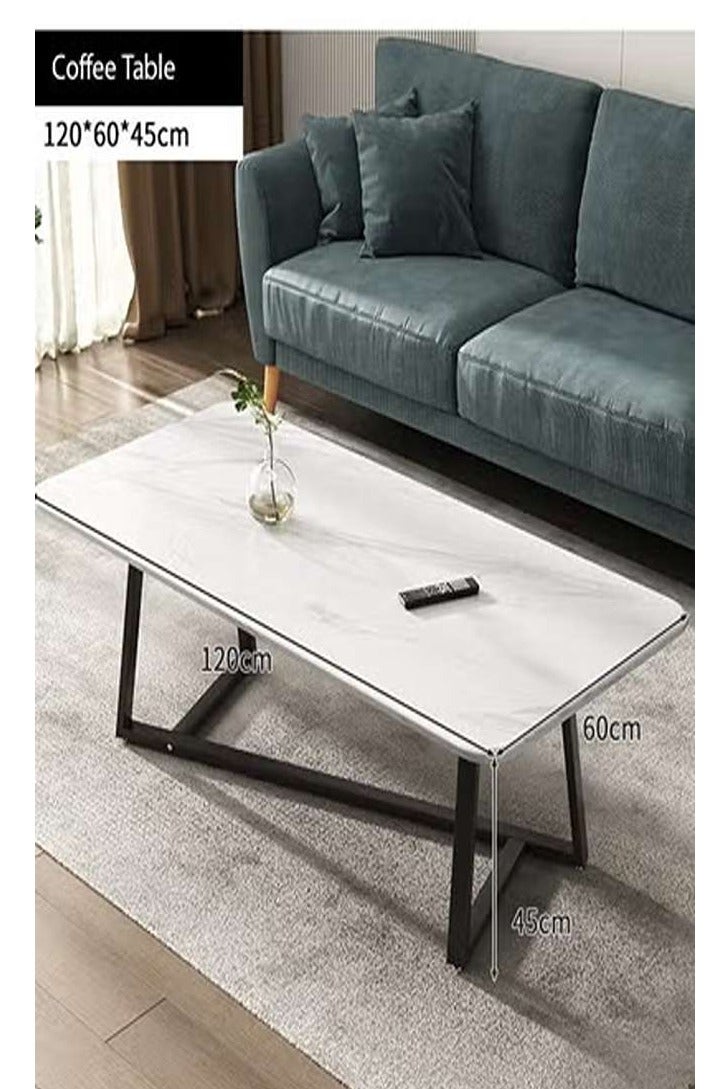 AGD Versatile large rectangular living room coffee table with black metal frame  - Image 4