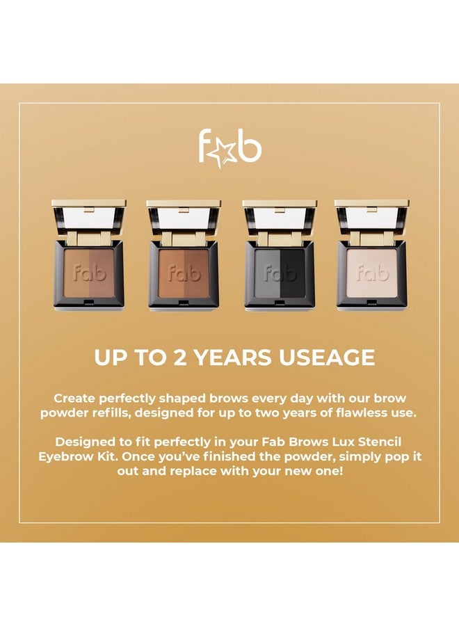Fab Brows Lux Eyebrow Kit Refill Powder - Soft and Natural Eyebrow Definition for Light Brown/Medium Brows On-The-Go - Image 3