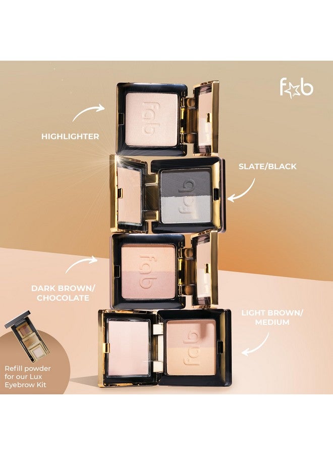 Fab Brows Lux Eyebrow Kit Refill Powder - Soft and Natural Eyebrow Definition for Light Brown/Medium Brows On-The-Go - Image 4