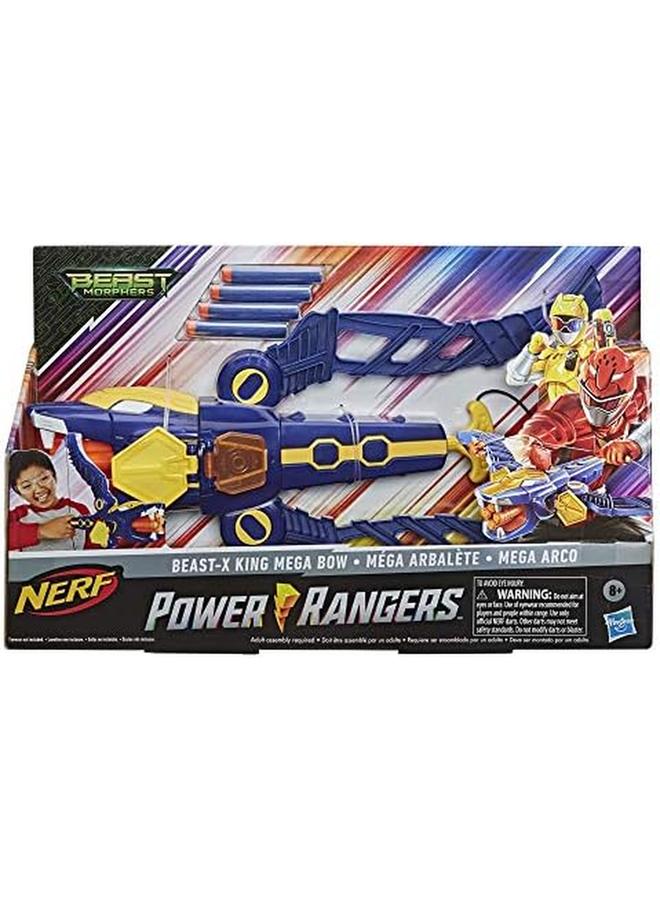 باور رينجرز لعبة Beast Morphers Beast X King Mega Bow Toy Nerf Dart Firing مسلسل تلفزيوني مستوحى من الحركة للأولاد من سن 8 سنوات فما فوق E7832 - Image 2