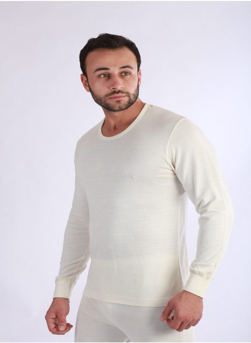 Jet Jet Men Underwear Wool Round Neck And Long Sleeves - Beige  - Image 1