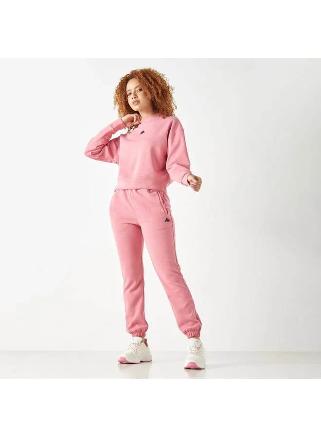 Kappa Kappa Logo Detail Cropped Sweatshirt with Long Sleeves