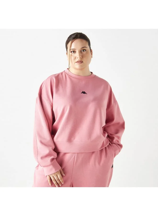 Kappa Kappa Logo Detail Cropped Sweatshirt with Long Sleeves