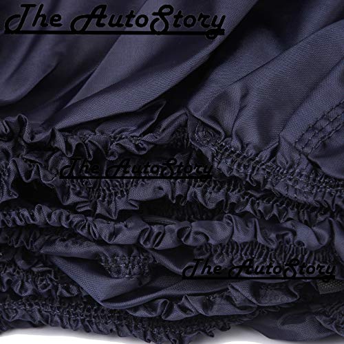 The Autostory 190 Taffeta Water Resistant Car Body Cover Compatible with Maruti Alto Old Model (2000 to 2014) with Mirror Pockets (White/Navy Blue) - Image 4
