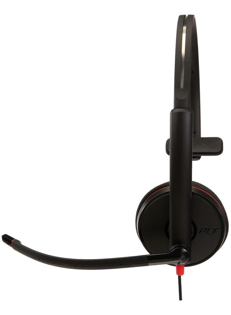 Poly Blackwire 3210 Monaural USB-C Headset (Bulk) - Lightweight, Noise-Canceling Microphone, 28mm Speaker, USB Type-C Connectivity, Dynamic EQ, Foam Ear Cushions, On-Ear Design, Call Controls (Mute, Volume, Redial), Compatible with Windows 10/11, macOS | 80S09A6 - Image 3