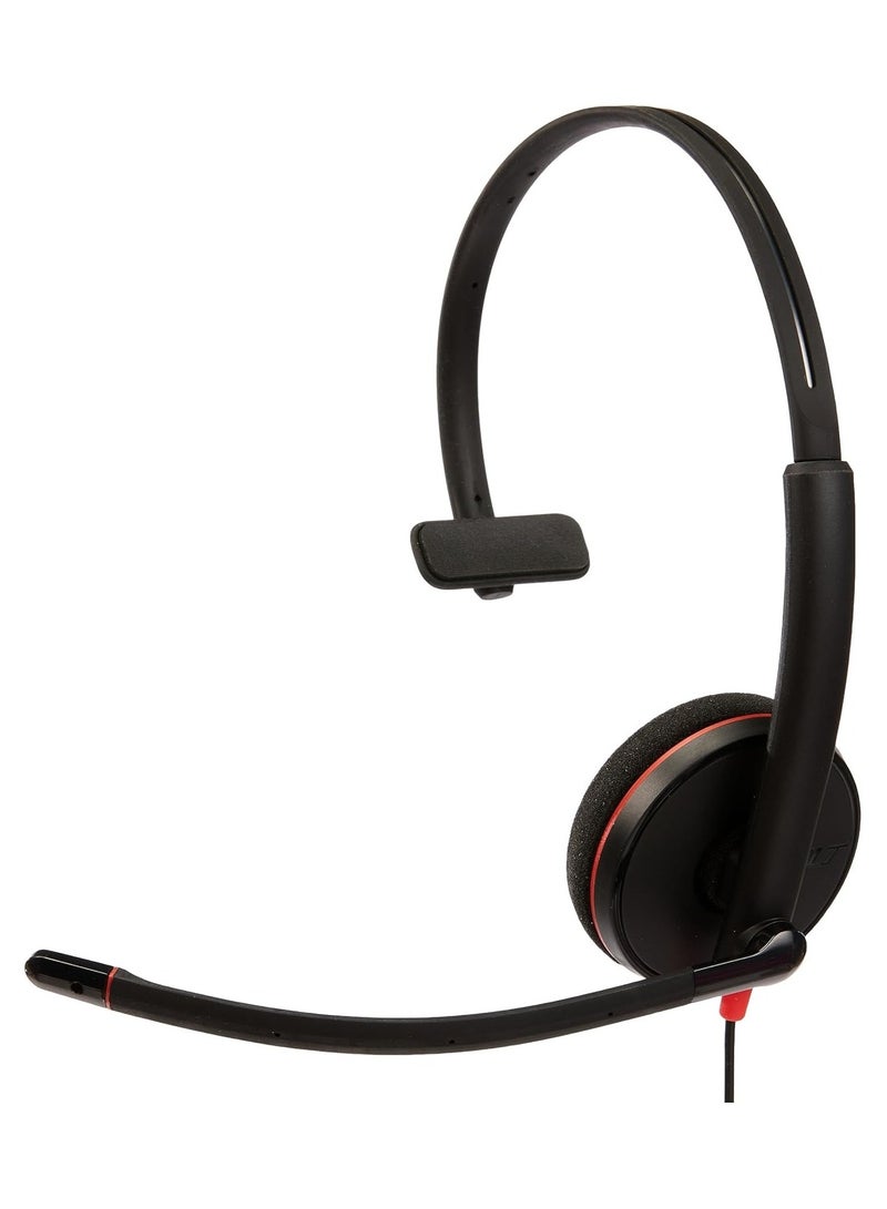 Poly Blackwire 3210 Monaural USB-C Headset (Bulk) - Lightweight, Noise-Canceling Microphone, 28mm Speaker, USB Type-C Connectivity, Dynamic EQ, Foam Ear Cushions, On-Ear Design, Call Controls (Mute, Volume, Redial), Compatible with Windows 10/11, macOS | 80S09A6 - Image 4