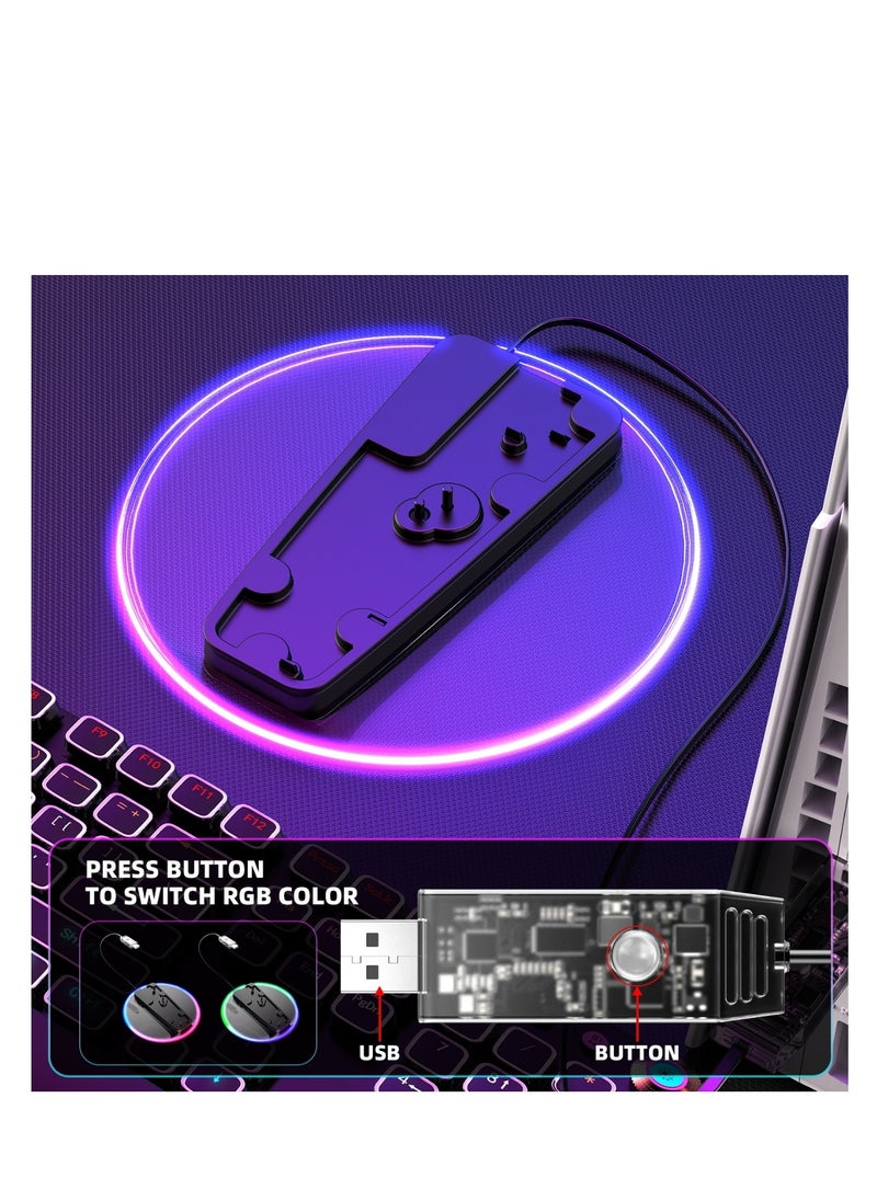 يوكا قاعدة عمودية RGB لجهاز PS5 و PS5 Slim، قاعدة لجهاز PS5 PRO/PS5/PS5 Slim مع أضواء قابلة للتعديل، محطة عمودية مع مسمار وكابل USB للإصدار الرقمي/القرص  - Image 4
