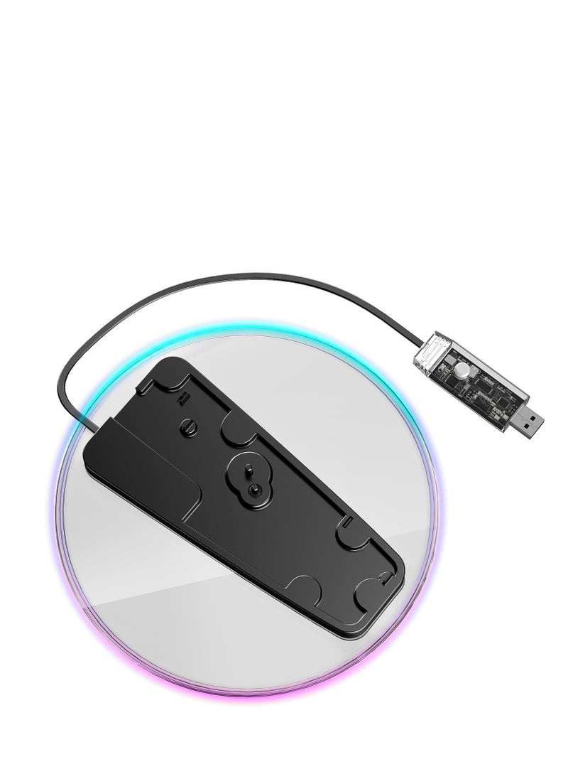 يوكا قاعدة عمودية RGB لجهاز PS5 و PS5 Slim، قاعدة لجهاز PS5 PRO/PS5/PS5 Slim مع أضواء قابلة للتعديل، محطة عمودية مع مسمار وكابل USB للإصدار الرقمي/القرص  - Image 3