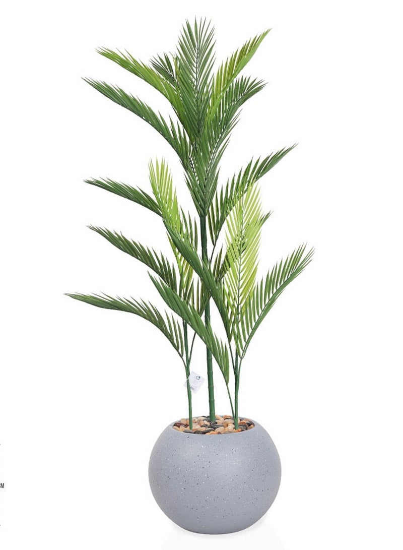 سي او أرماء شجرة صناعية بمركن زاوية  محاكاة شجرة الأريكا الخضراء بالشكل والملمس 115 سم - Image 1