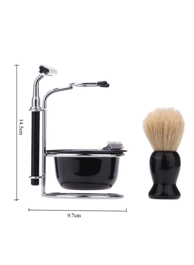 Arabest Men Beard Shaving Set, Professional Manual Shaving Kit Including Razor Brush Bowl Stand, Non-slip Handle for Easy Holding - Image 3