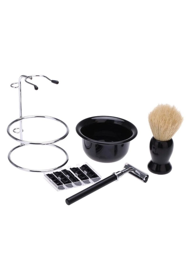 Arabest Men Beard Shaving Set, Professional Manual Shaving Kit Including Razor Brush Bowl Stand, Non-slip Handle for Easy Holding - Image 4