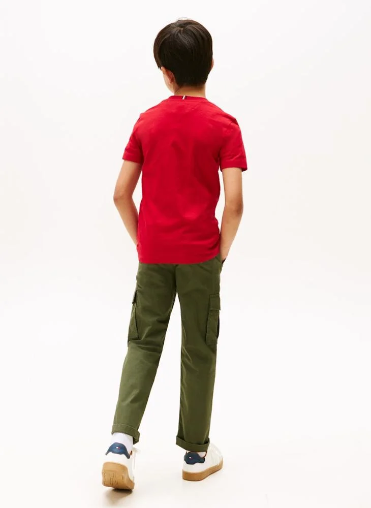 تومي هيلفيغر تيشيرت أطفال برقبة دائرية بستايل الجامعة