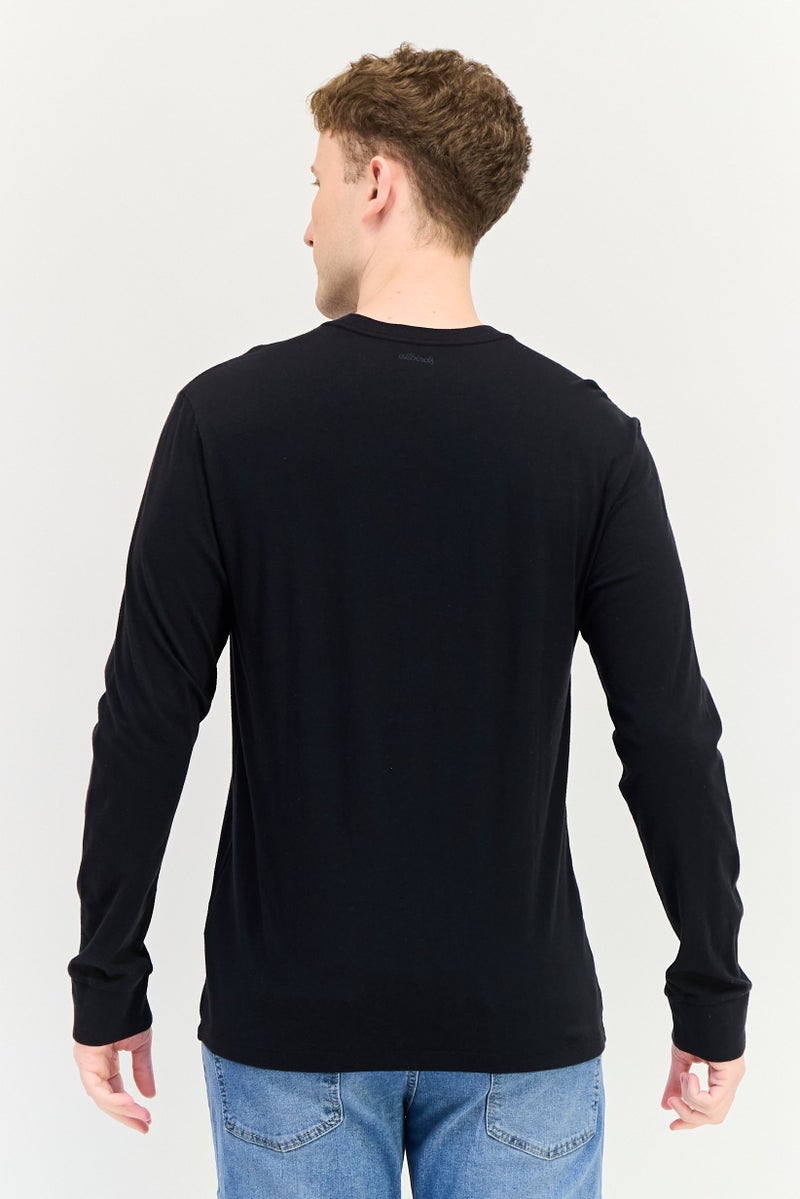 Allbirds Men Crew Neck Solid Long Sleeve T-Shirt, Black - Image 2