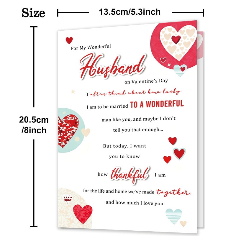 HEJOYN Valentines Card for Husband, Romantic Valentine's Day Card Gifts for Husband from Wife, Husband Valentines Gift - Image 3