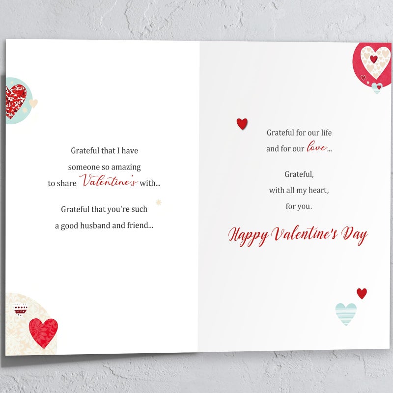 HEJOYN Valentines Card for Husband, Romantic Valentine's Day Card Gifts for Husband from Wife, Husband Valentines Gift - Image 2