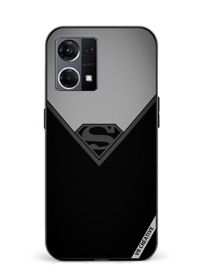 VR CREATIVE Protective Case Cover For Oppo Reno8 4G Simple Superman Design Multicolour - Image 1