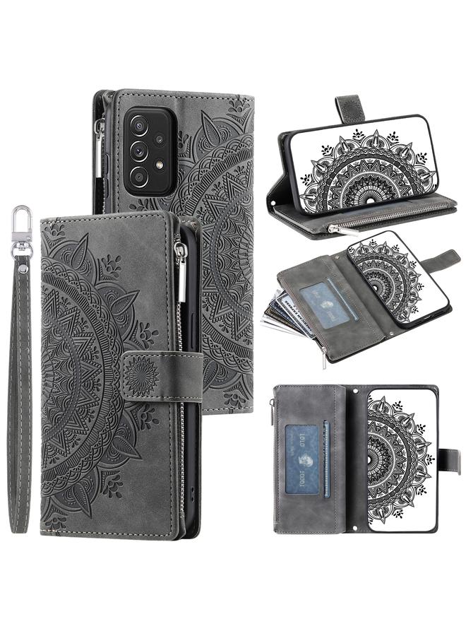 erorex Case For Samsung Galaxy A53 5G Multi-Card Totem Zipper Leather Phone Case - Image 1