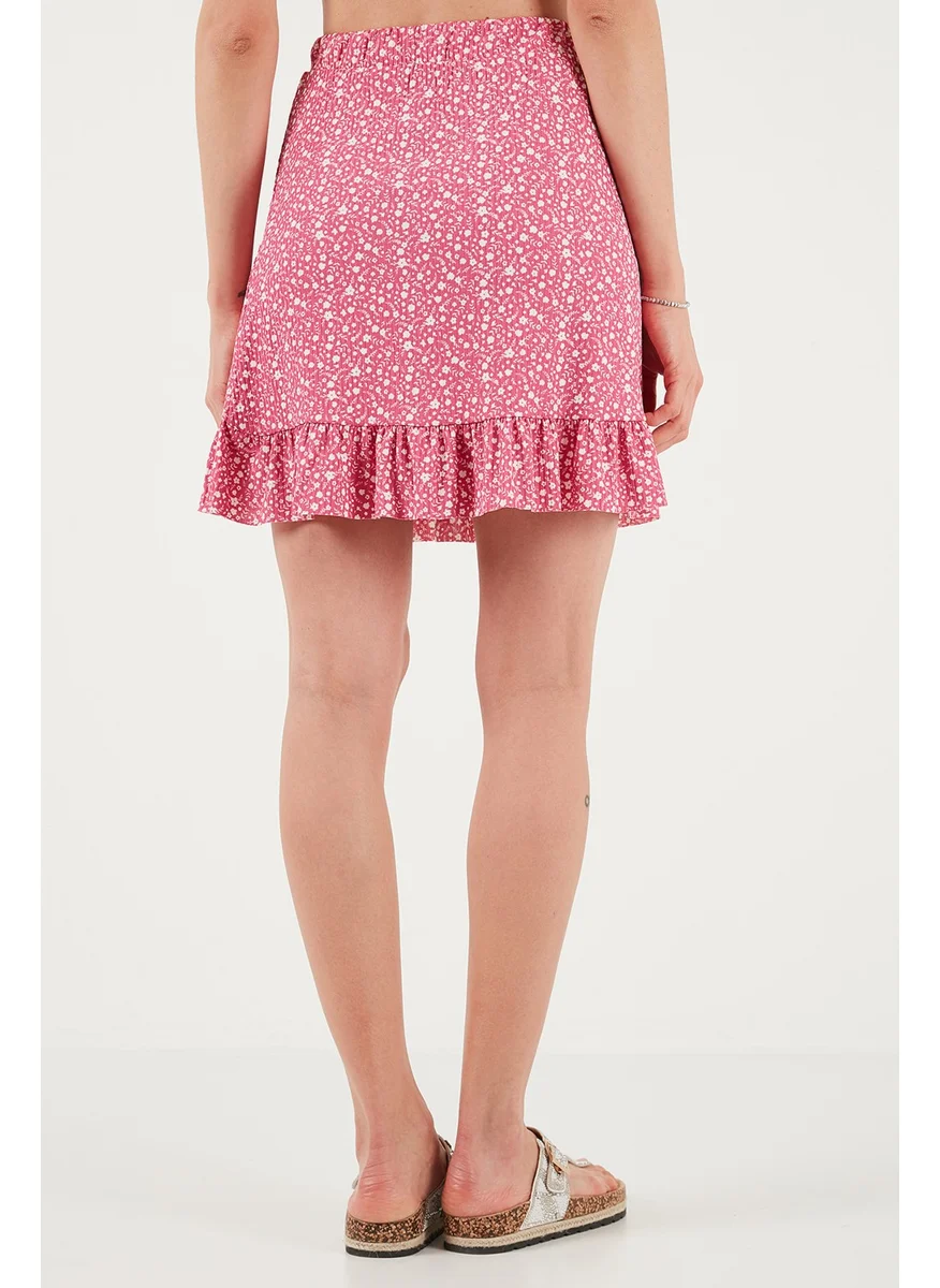 Lela Patterned Flounce High Waist Slim Cut Skirt Women's SKIRT 5864152