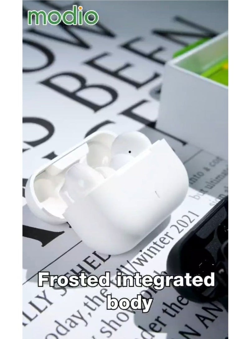 modio K7 Mini True Wireless Earbuds with ENC Noise Reduction, Enhanced Bass, HD Microphone, and Touch Control Features in White - Image 5