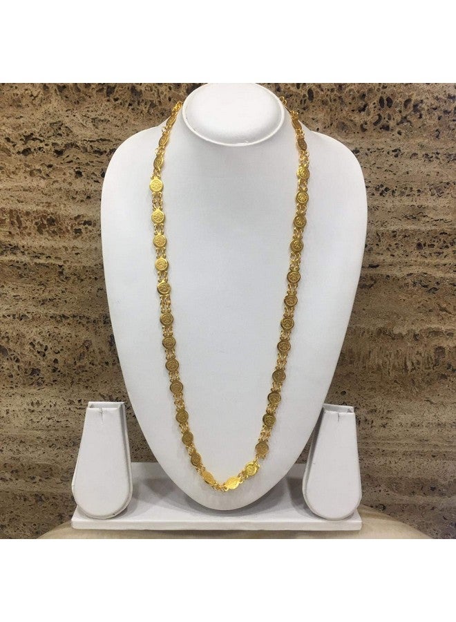 Vama Fashions Kasulaperu Necklace Lakshmi Temple Jewellery Set for Women, Gold - Image 4