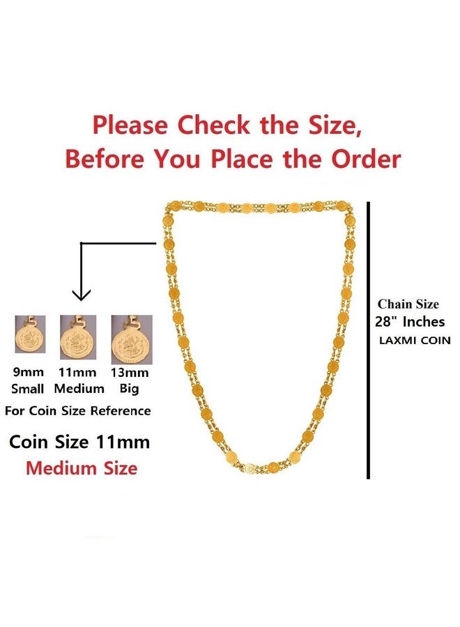 Vama Fashions Kasulaperu Necklace Lakshmi Temple Jewellery Set for Women, Gold - Image 2