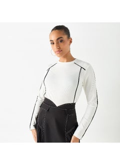 2Xtremz 2Xtremz Ribbed Sweater with Piping Detail and Long Sleeves  - Image 3
