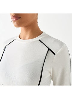 2Xtremz 2Xtremz Ribbed Sweater with Piping Detail and Long Sleeves  - Image 4