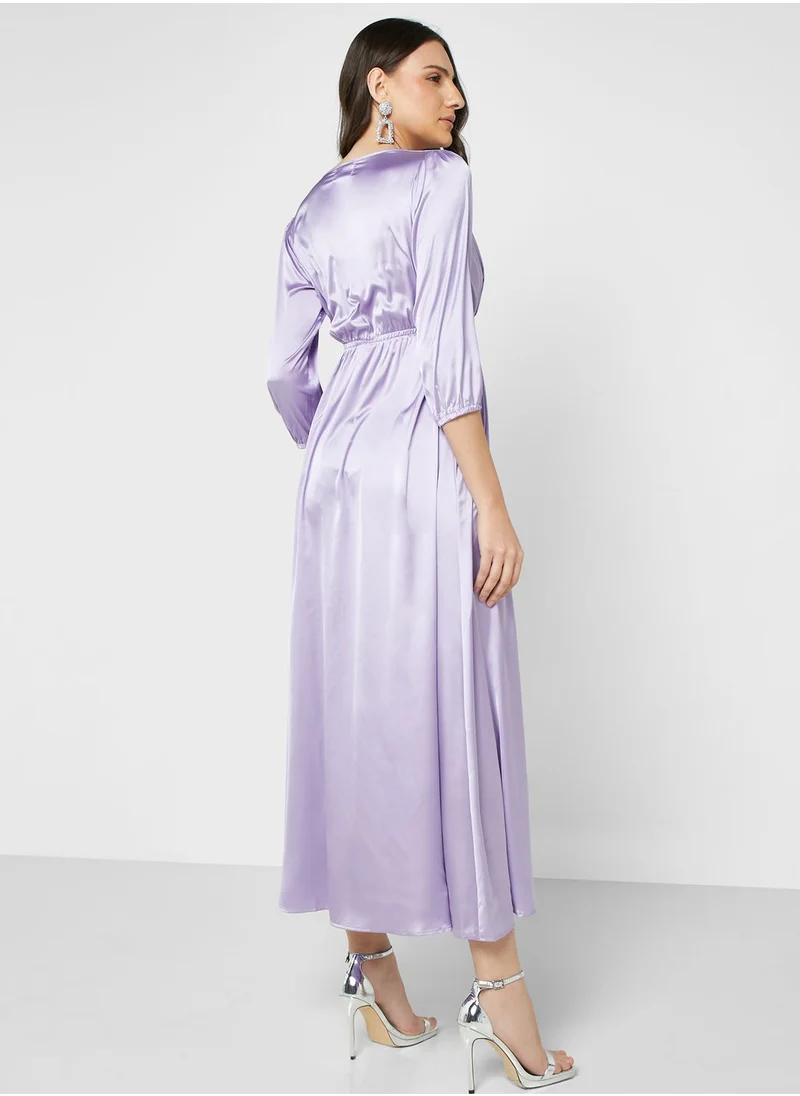 ELLA Wrap Dress With Tie Detail