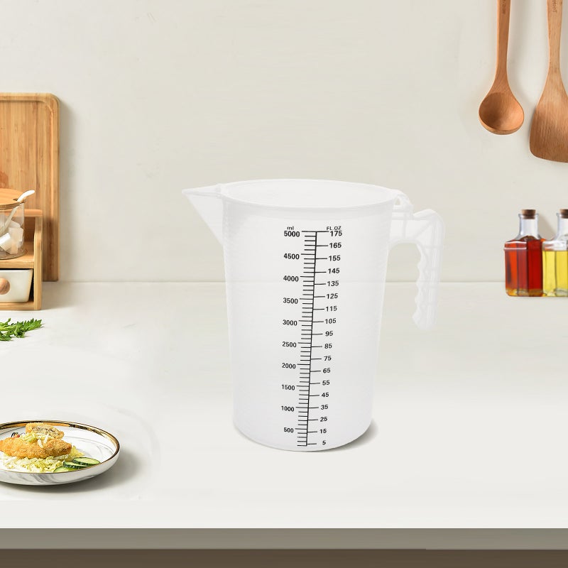 Measuring Cup with Lid: 5L Large Capacity Food Grade Transparent Accurate Scale for Commercial Use Tea Shops and - Image 5