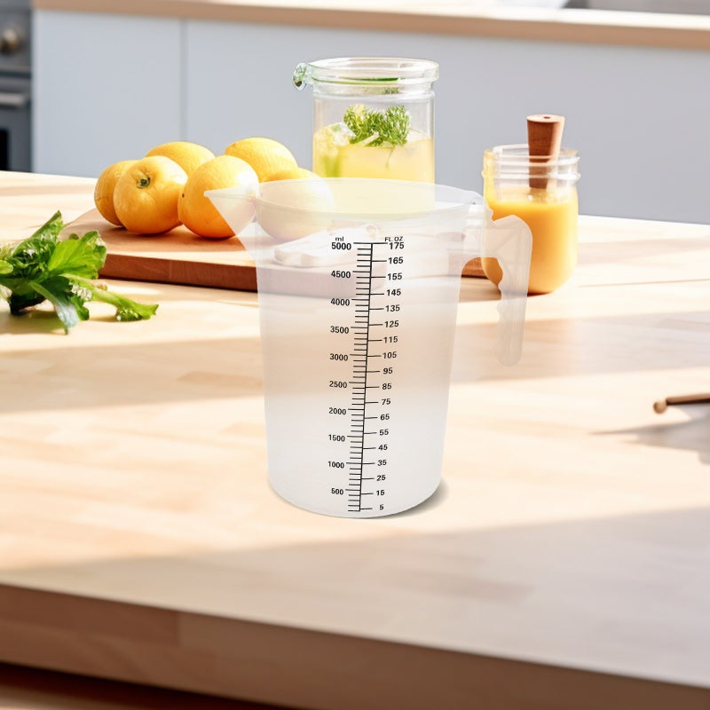 Measuring Cup with Lid: 5L Large Capacity Food Grade Transparent Accurate Scale for Commercial Use Tea Shops and - Image 2