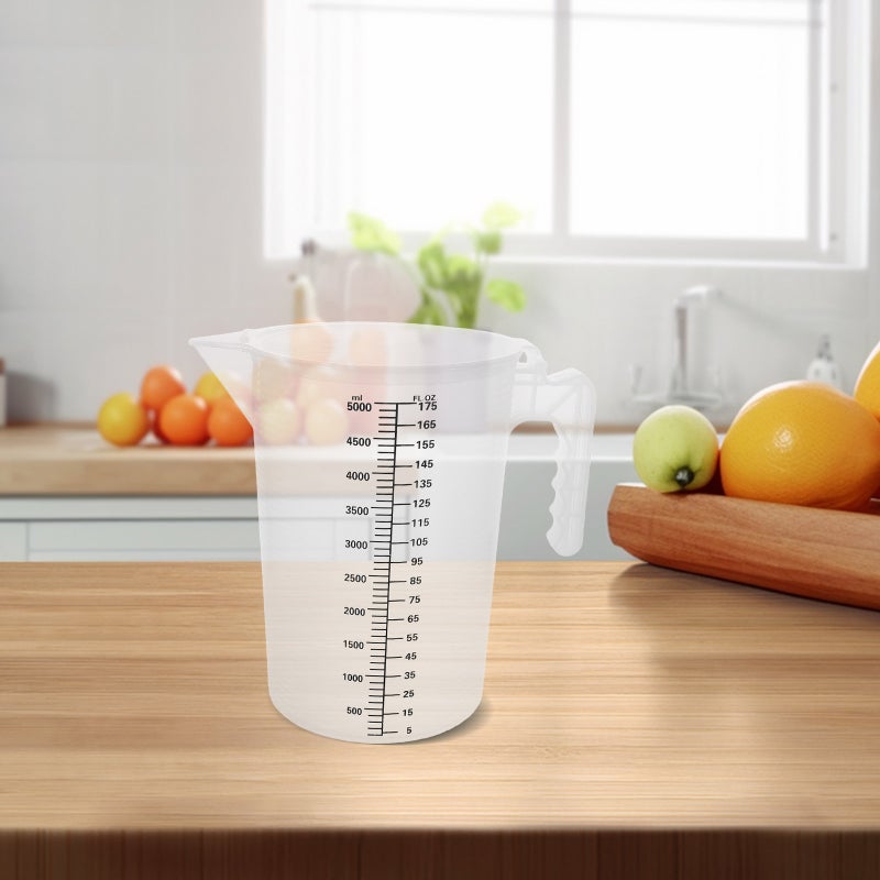 Measuring Cup with Lid: 5L Large Capacity Food Grade Transparent Accurate Scale for Commercial Use Tea Shops and - Image 3