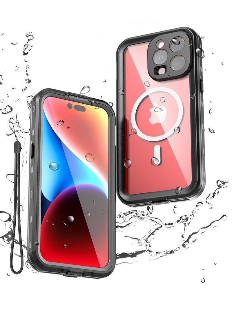 Y&D Compatible for iPhone 15 Pro Waterproof Case, Magsafe Case Built-in Screen Protector Mililtary Dropproof Dustproof Shockproof Rugged Cover Pro, Gray - Image 1