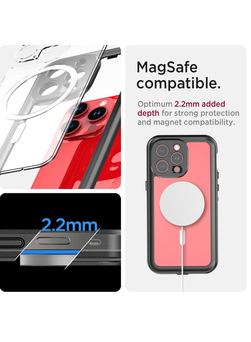 Y&D Compatible for iPhone 15 Pro Waterproof Case, Magsafe Case Built-in Screen Protector Mililtary Dropproof Dustproof Shockproof Rugged Cover Pro, Gray - Image 3