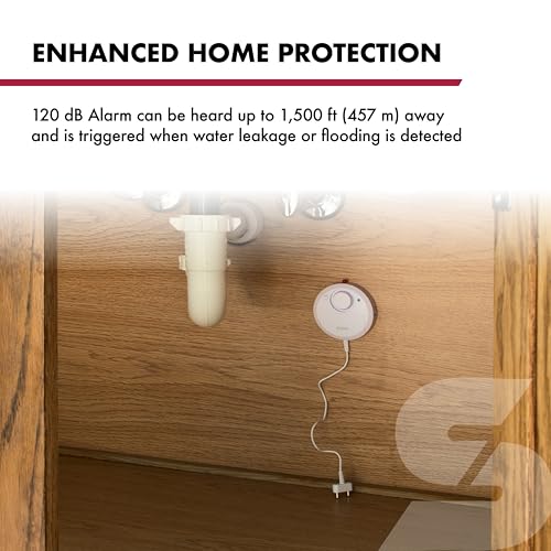SABRE Water Leakage Alarm, 110 dB Alarm, Audible Up To 1,500-Feet (457-Meters), All Direction Water Sensor, High and Low Volume Settings, Battery Test Button - Image 5