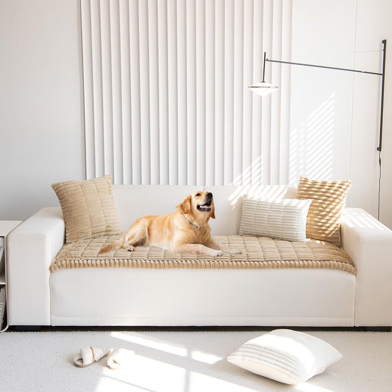 Gumfolk Pet Couch Covers for Sofa Slipcovers Couch Protector for Dogs Washable Cushion Cover, Sofa Pad Blanket Furniture, Brown, 27in*47in - Image 5