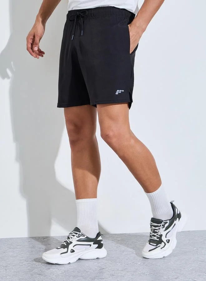 ستايلي Men Black Running Shorts with Side Slit