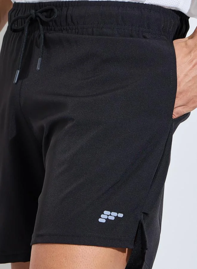 Styli  Men Black Running Shorts with Side Slit for Men | Best Price UAE