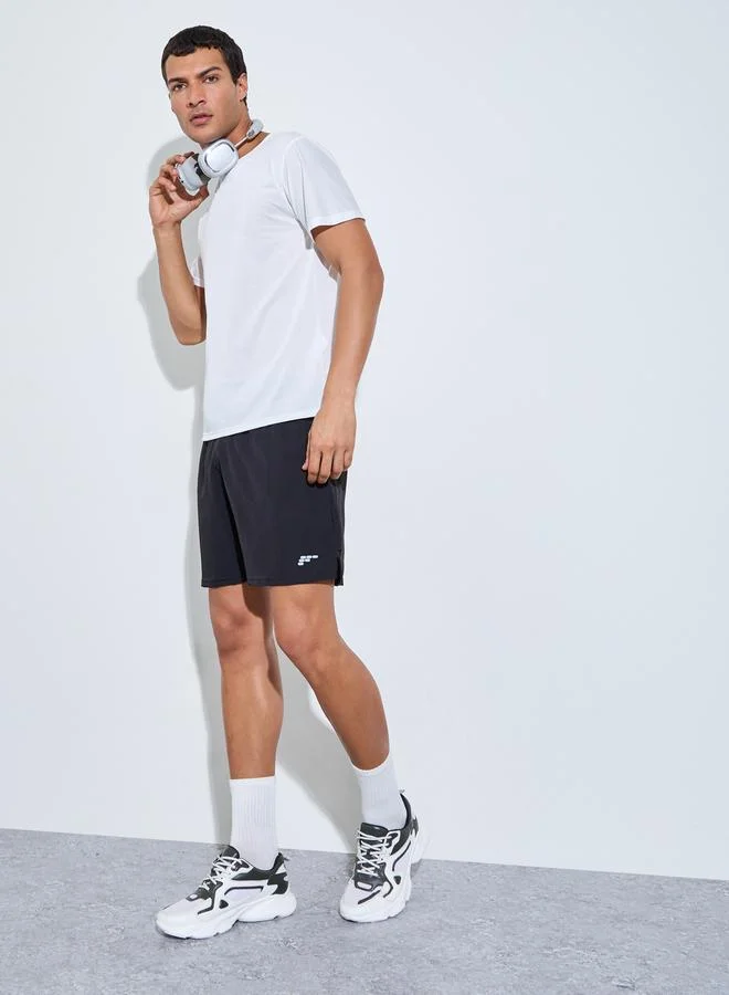 ستايلي Men Black Running Shorts with Side Slit