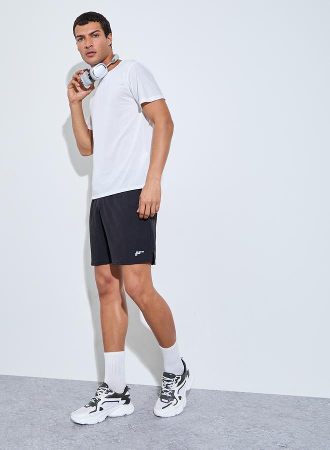 Styli Men Black Running Shorts with Side Slit - Image 2
