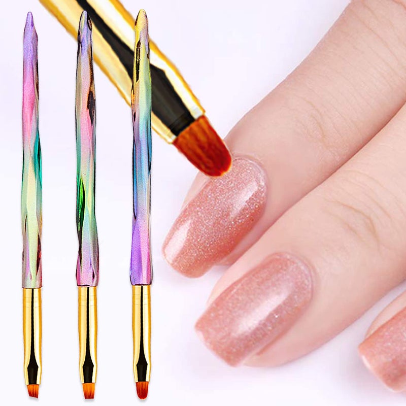 SILPECWEE 3pcs Nail Clean Up Brushes, Nail Polish Remover Brush, Nail Brushes for Cleaning Polish Mistake, Acetone brush, Nail Art Brush Manicure Brush for Nails Design Tool - Image 1