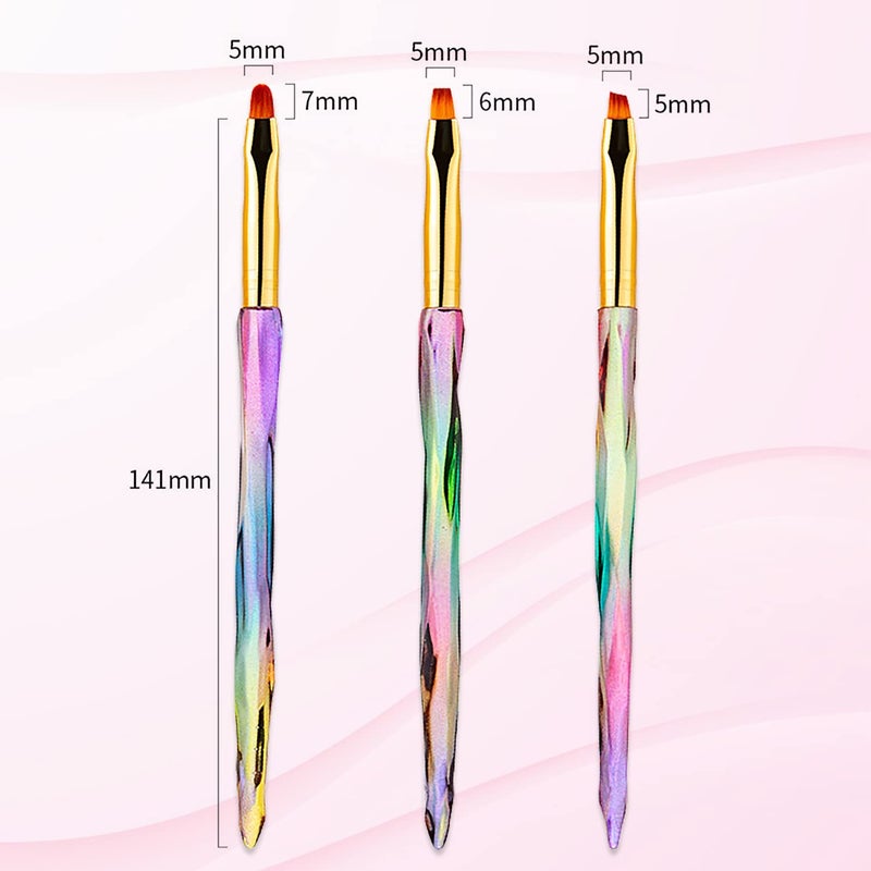 SILPECWEE 3pcs Nail Clean Up Brushes, Nail Polish Remover Brush, Nail Brushes for Cleaning Polish Mistake, Acetone brush, Nail Art Brush Manicure Brush for Nails Design Tool - Image 3